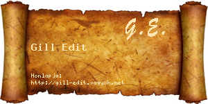 Gill Edit névjegykártya